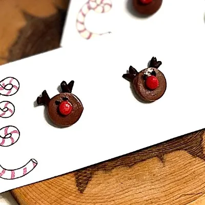 Cute Christmas Rudolf Stud Earrings 2