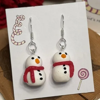 Cute Christmas Snowman Earrings 2
