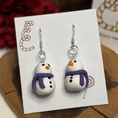 Cute Christmas Snowman Earrings 3