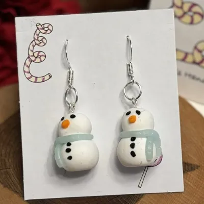 Cute Christmas Snowman Earrings 4