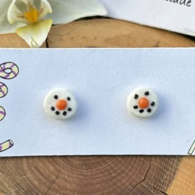 Cute Christmas Snowman Stud Earrings 2