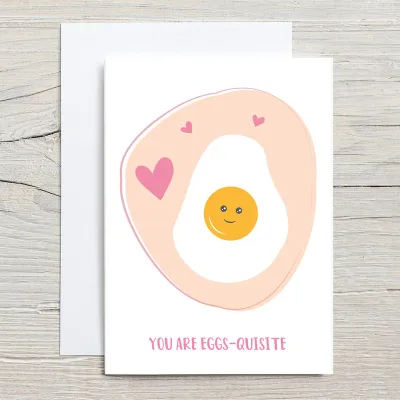 Cute Egg Pun Valentines Card 1