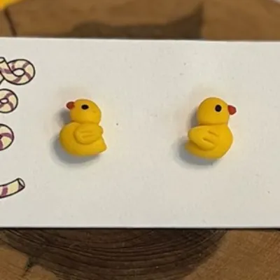 Cute Little Rubber Duck Stud Earrings 1