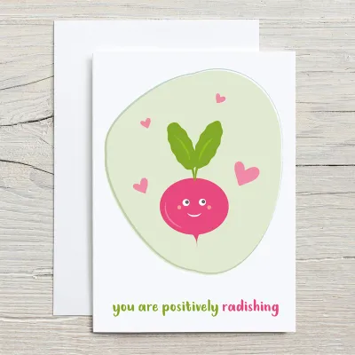 Cute Radish Pun Valentines Card 1