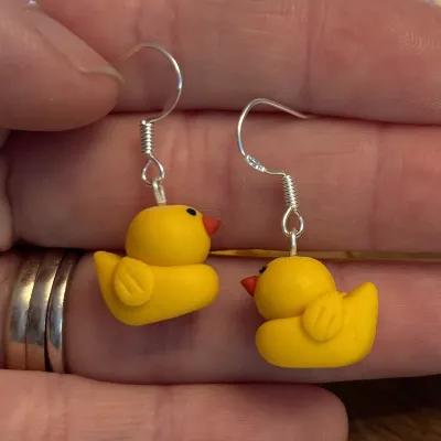 Cute Rubber Duck Dangle Earrings 1
