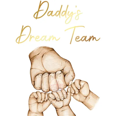 Daddy's team Fathers Day & family print - close