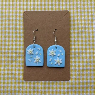 Daisy Polymer Clay Earrings