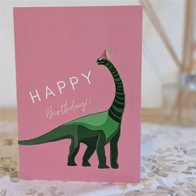 Dinosaur / Brontosaurus birthday card /  1