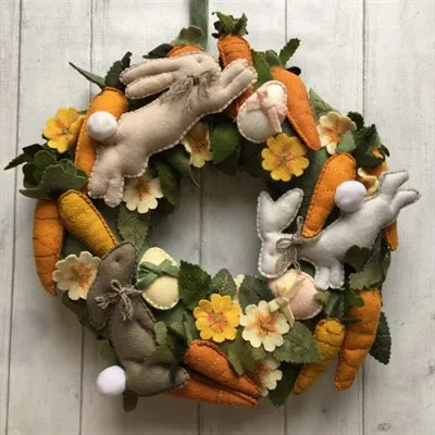 DIY Wreath Sew Kit - Easter Bunny Wreath on white