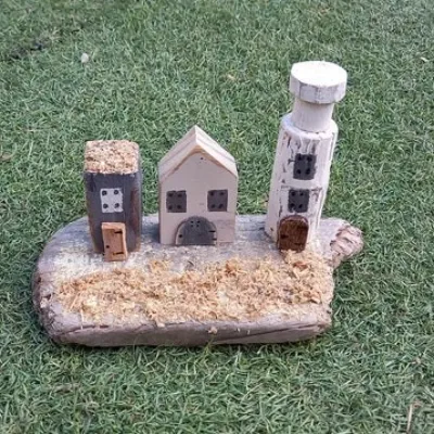 Driftwood Coastal scene unique handmade 1