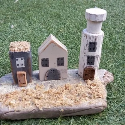 Driftwood Coastal scene unique handmade 2