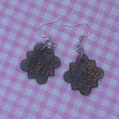 Dusk shimmer moroccan tile dangles 2