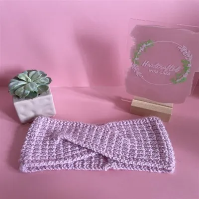 Textured pink Ear warmer