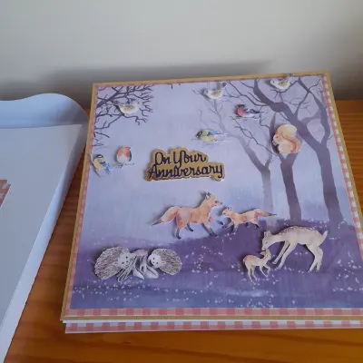Easel woodland Happy Anniversary card 3