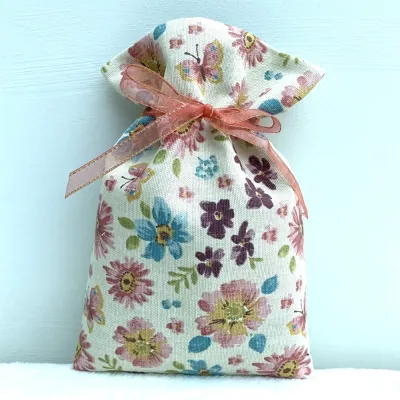 Eco Friendly Floral Fabric Gift Bag Front 1