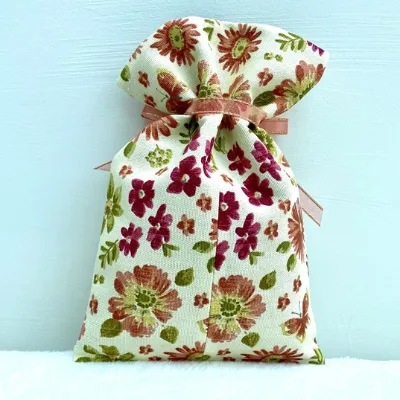 Eco Friendly Floral Fabric Gift Bag Back 8