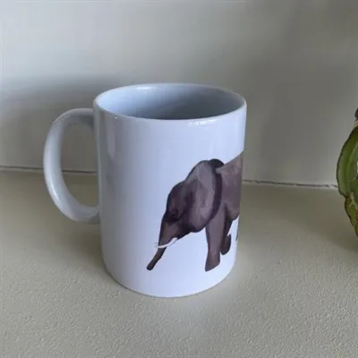Elephant mug, mom and baby.