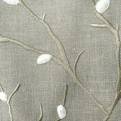 Embroidered Cream Linen Gift Bag Fabric 6