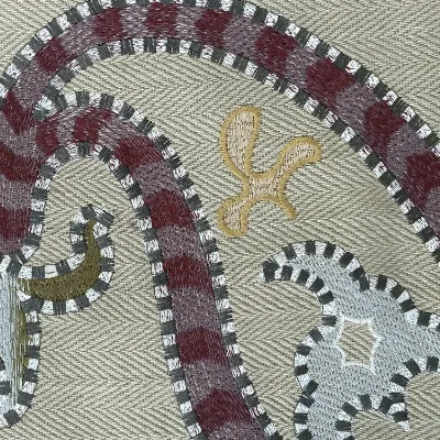 Embroidered Khaki Paisley Gift Bag 6