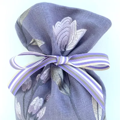 Embroidered Purple Floral Gift Bag 4