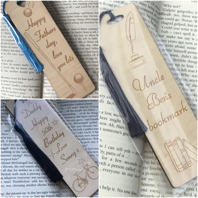 Father’s Day personalised bookmark laser 1