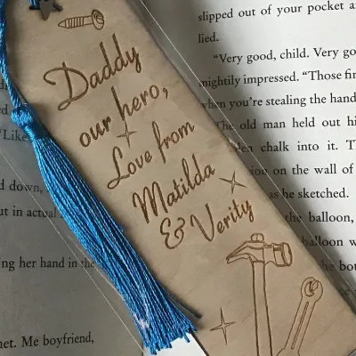 Father’s Day personalised bookmark laser 9