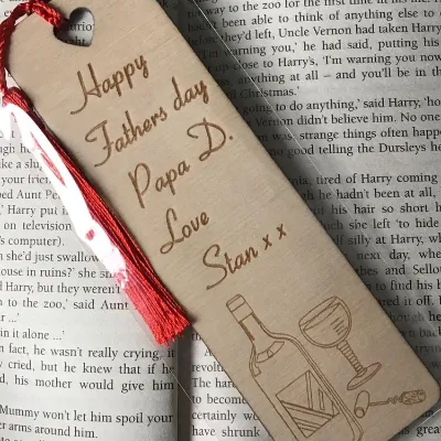 Father’s Day personalised bookmark laser 10