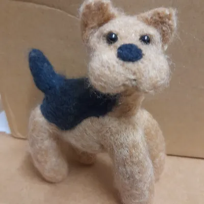 Felted dog-Felted Animal Sculpture,Needl 1