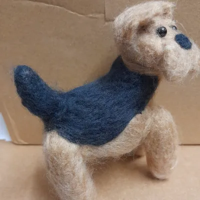 Felted dog-Felted Animal Sculpture,Needl 3