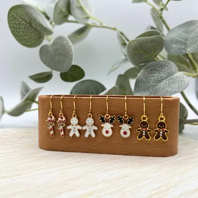 Festive Holiday Enamel Charm Earrings 1