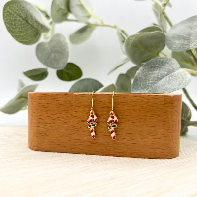 Festive Holiday Enamel Charm Earrings 5
