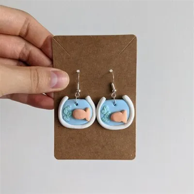 Fish Bowl Polymer Clay Earrings