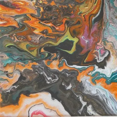 Flow; Acrylic on Watercolour paper landscape view