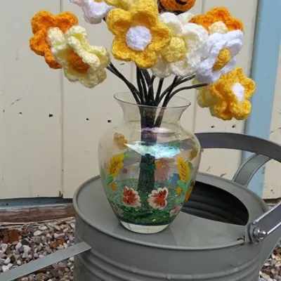 Flowers crochet  daisy style bouquet set 1