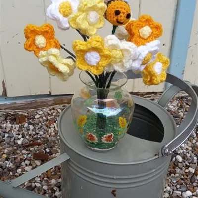 Flowers crochet  daisy style bouquet set 2