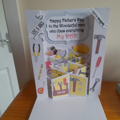 Fold back cascade Fathers Day card. 1