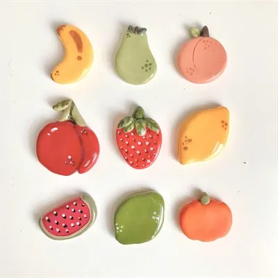 Fruity Friends Clay pins