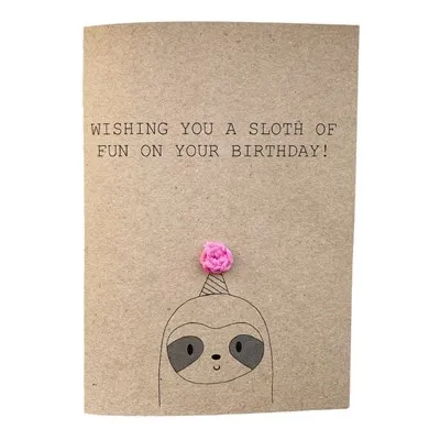 Funny Sloth Birthday Pun Card