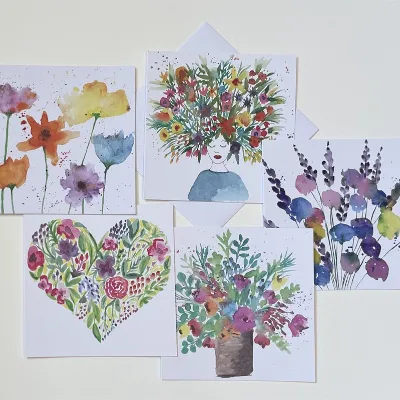Garden Flowers Greetings Cards Pack 2