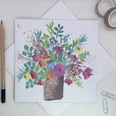 Garden Flowers Greetings Cards Pack 4