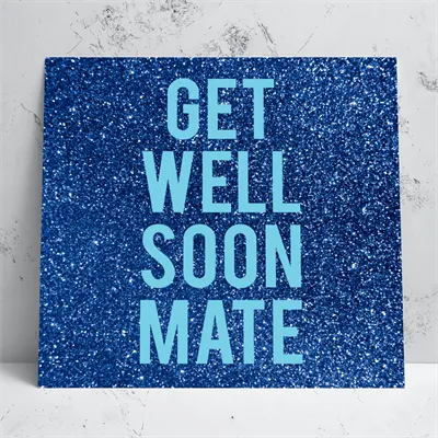 Get Well Soon Glitter Greeting Card 1