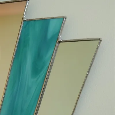 Detail of teal stained glass