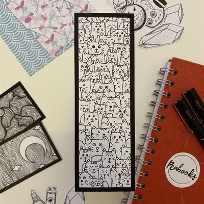 Hand Illustrated Cat Bookmark