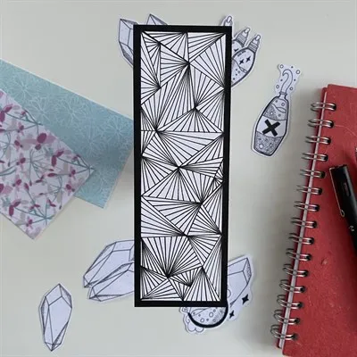 Hand Illustrated Geometric Bookmark