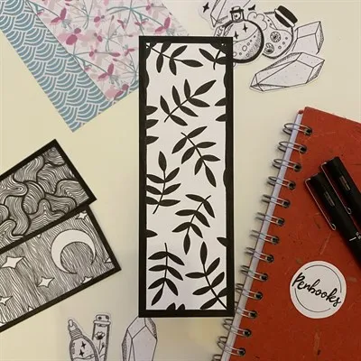 Hand Illustrated Leaves Bookmark