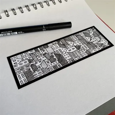 Illustrated Bookmark With Repeating Pattern