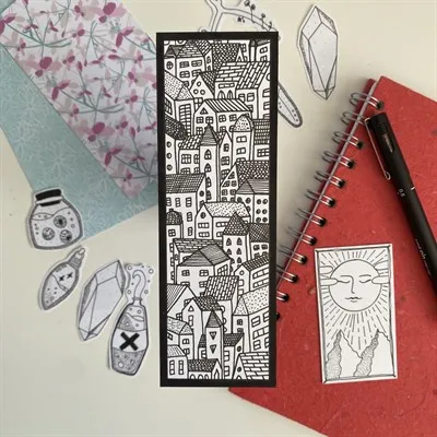 Hand Illustrated Townscape Bookmark