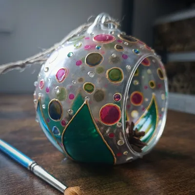 Hand Painted Glass Art Decor Baubles 2