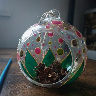 Hand Painted Glass Art Decor Baubles 3