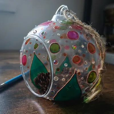 Hand Painted Glass Art Decor Baubles 4